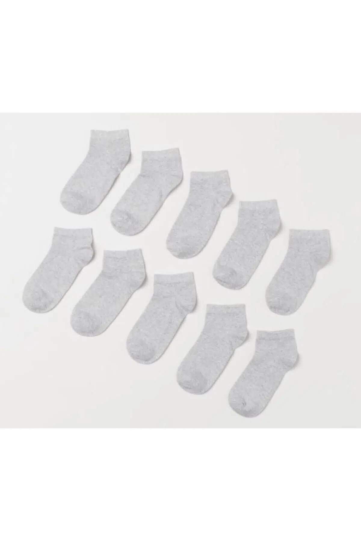 10 Çift Ekonomik Paket Gri Patik Çorap