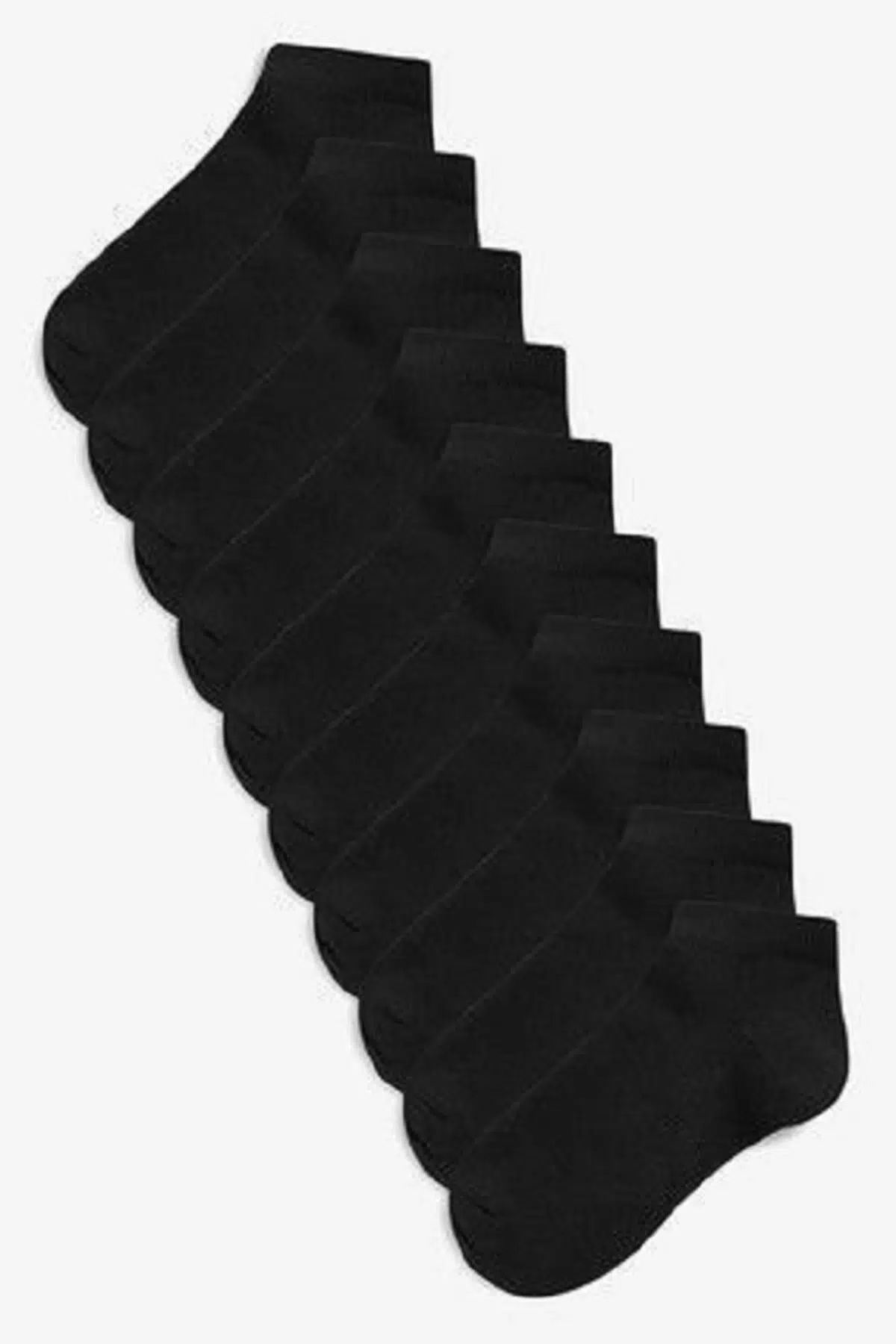 10 Çift Ekonomik Paket Gri Patik Çorap - Siyah