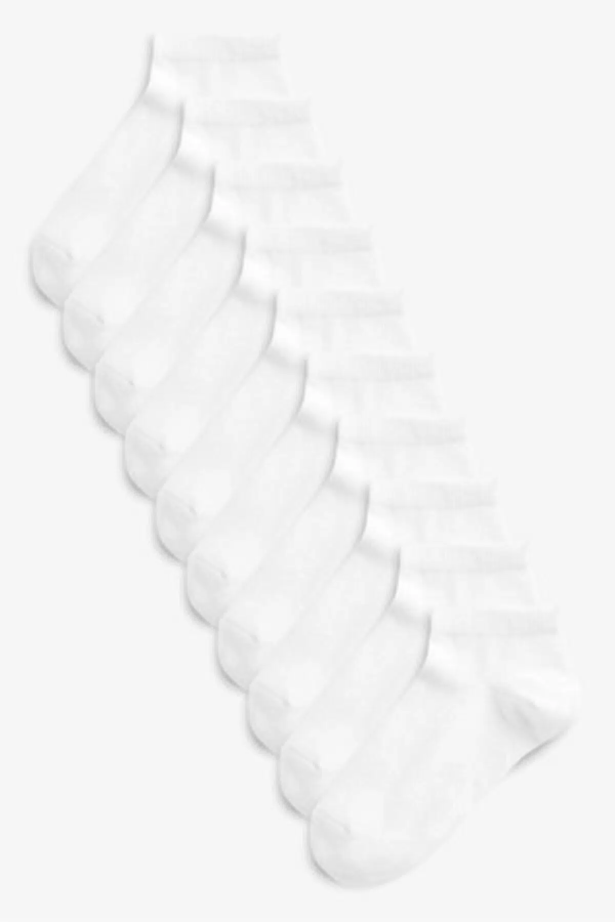10 Çift Ekonomik Paket Gri Patik Çorap - Beyaz